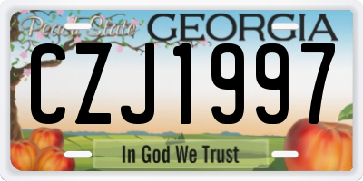 GA license plate CZJ1997