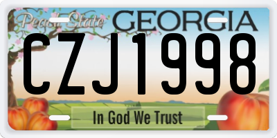 GA license plate CZJ1998