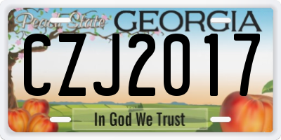 GA license plate CZJ2017