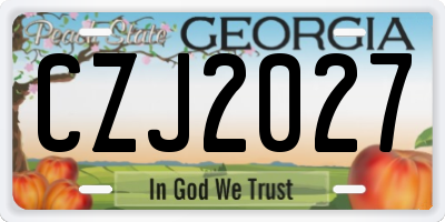 GA license plate CZJ2027