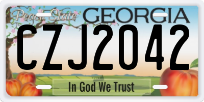 GA license plate CZJ2042