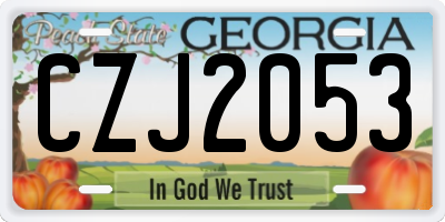 GA license plate CZJ2053