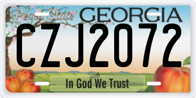 GA license plate CZJ2072