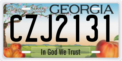 GA license plate CZJ2131