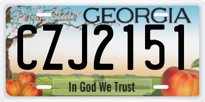 GA license plate CZJ2151