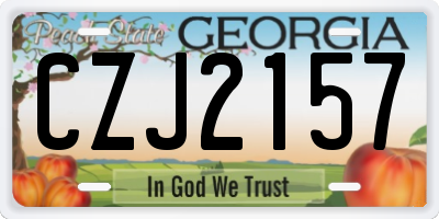 GA license plate CZJ2157