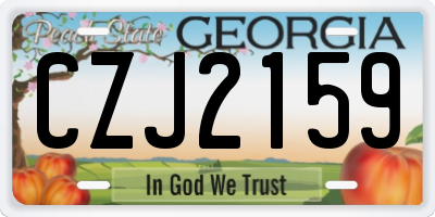 GA license plate CZJ2159