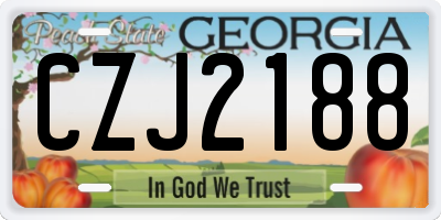 GA license plate CZJ2188