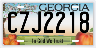GA license plate CZJ2218