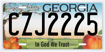 GA license plate CZJ2225