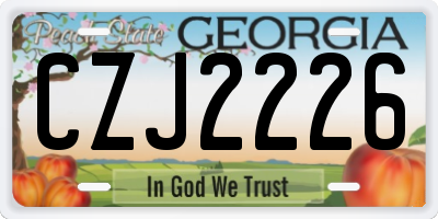 GA license plate CZJ2226
