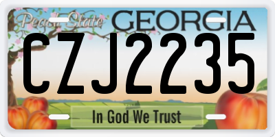 GA license plate CZJ2235