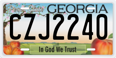 GA license plate CZJ2240