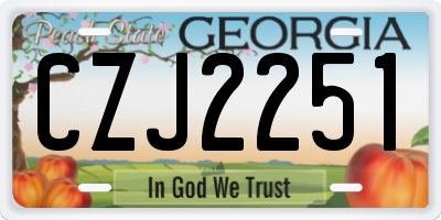 GA license plate CZJ2251