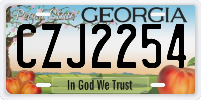 GA license plate CZJ2254