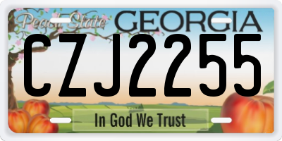 GA license plate CZJ2255