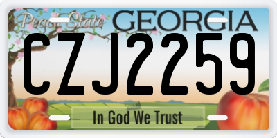 GA license plate CZJ2259