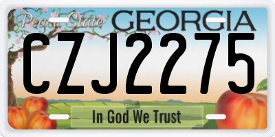 GA license plate CZJ2275