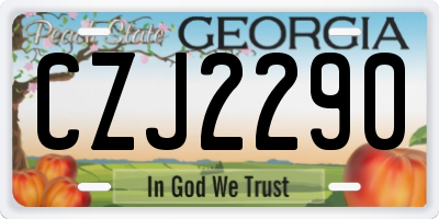 GA license plate CZJ2290