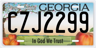 GA license plate CZJ2299