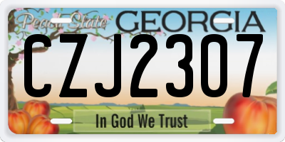 GA license plate CZJ2307