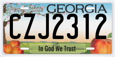 GA license plate CZJ2312