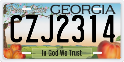 GA license plate CZJ2314