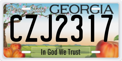 GA license plate CZJ2317
