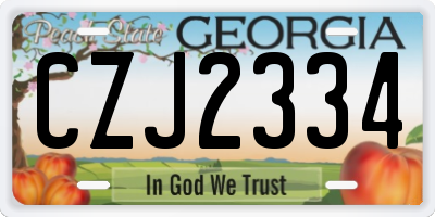 GA license plate CZJ2334