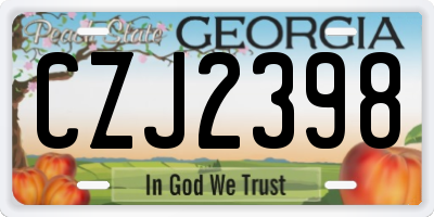 GA license plate CZJ2398