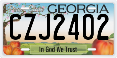 GA license plate CZJ2402