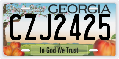 GA license plate CZJ2425