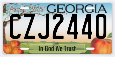 GA license plate CZJ2440