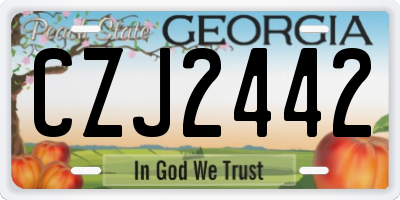 GA license plate CZJ2442
