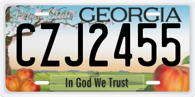 GA license plate CZJ2455