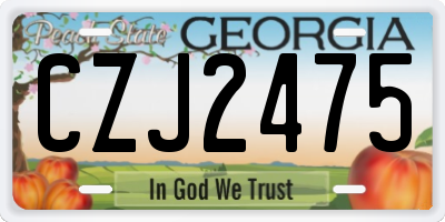 GA license plate CZJ2475