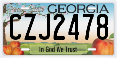 GA license plate CZJ2478