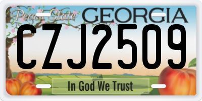 GA license plate CZJ2509
