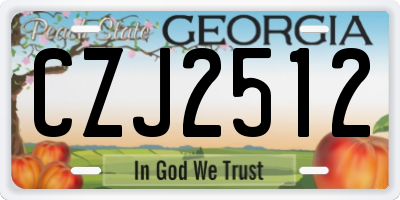GA license plate CZJ2512