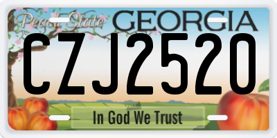 GA license plate CZJ2520