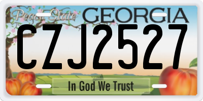 GA license plate CZJ2527