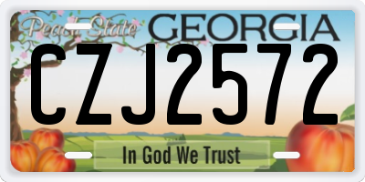 GA license plate CZJ2572