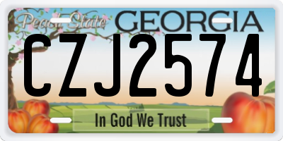 GA license plate CZJ2574