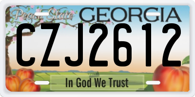 GA license plate CZJ2612