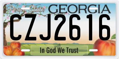 GA license plate CZJ2616