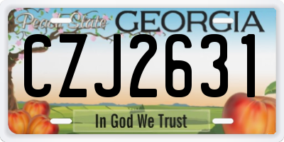 GA license plate CZJ2631