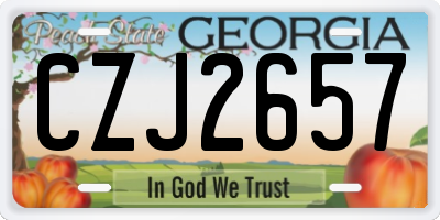 GA license plate CZJ2657