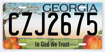 GA license plate CZJ2675