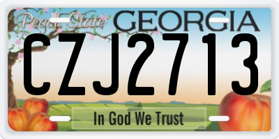 GA license plate CZJ2713