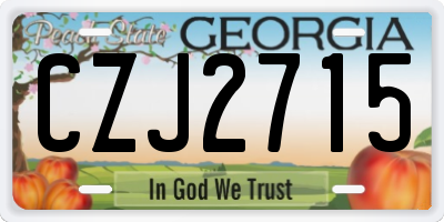 GA license plate CZJ2715